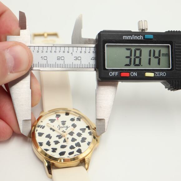 Juicy Couture Jetsetter White Gold Tone 38mm Watch Silicone Strap w New Battery - Picture 2 of 12